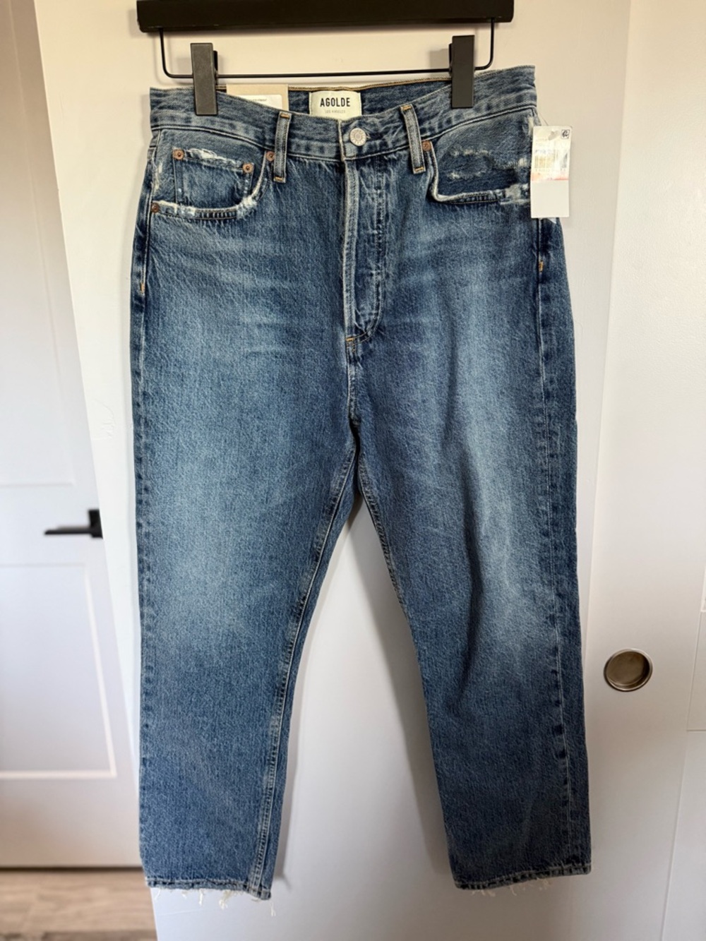 NWT AGOLDE Riley High Rise Straight Crop Jeans Size 28